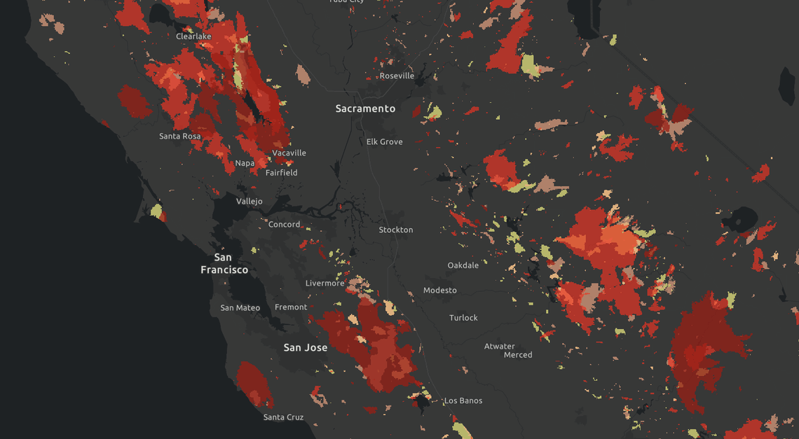 California Wildfires Map 2021